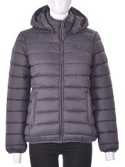Geographical Norway - Jachetă de iarnă gri pentru femei cu glugă, S