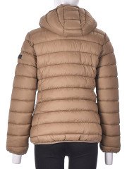 Geographical Norway - Jachetă de iarnă pentru damă maro cu glugă matlasată, M