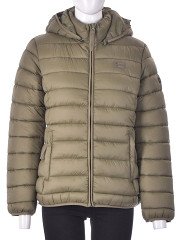 Geographical Norway - Jachetă de iarnă verde matlasată cu glugă pentru damă, XXL