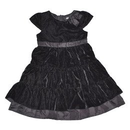 H&M - Bársony lány ruha, 110 (4-5 év)