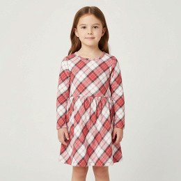 H&M - Kockás lány ruha, 98 (2-3 év)