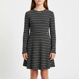 Primark essentials - Rochie cu dungi fete, 158 (12-13 ani)
