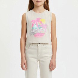Primark essentials - Top scurt copii cu palmieri și inscripția 'Aloha', 134 (8-9 ani)